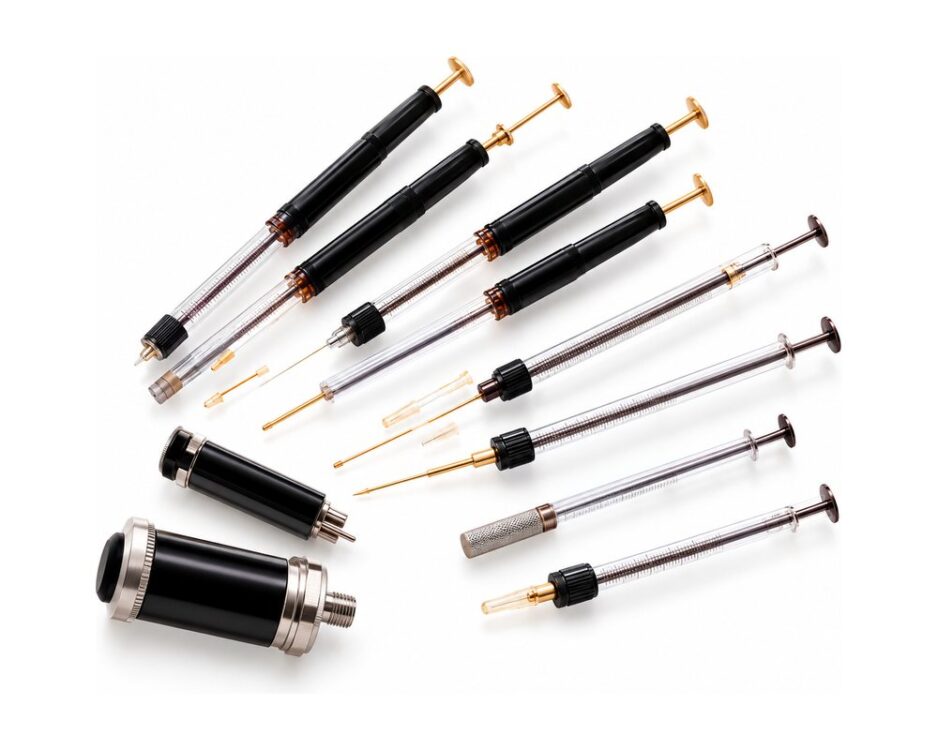 Precision microlitre syringes with fixed and removable needles, for manual and autosampler injection.