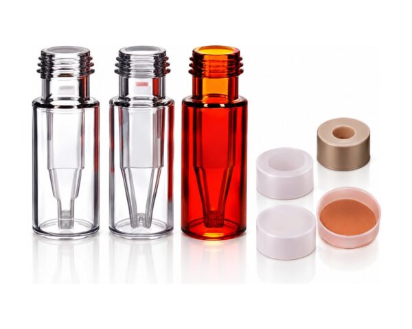 Polypropylene autosampler vials with caps and septa, for samples where glass interaction is a concern.